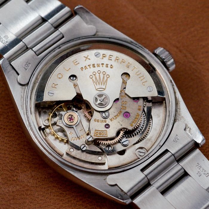 Vintage Rolex movement on the workshop bench