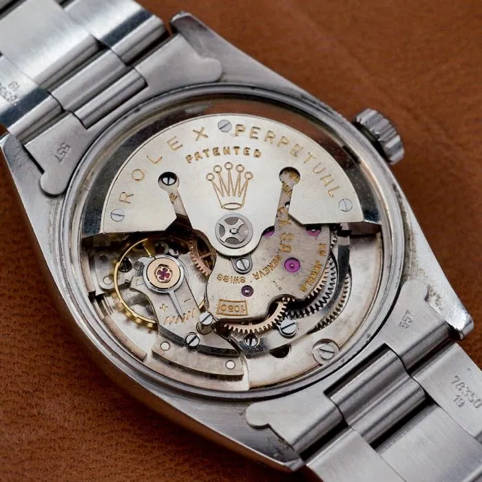 Vintage Rolex movement on the workshop bench