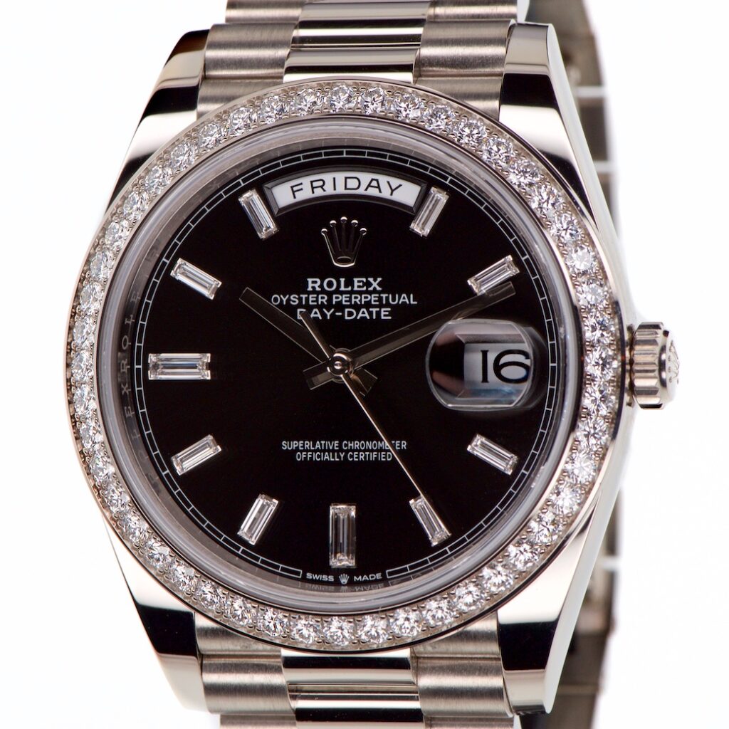Rolex Day Date 18K White Gold Diamond Bezel 40mm Ref 228349RBR — photo 1