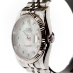 Rolex Date just 36mm 18k White Gold/Steel Mother of Peal Diamond Dial — photo 3