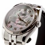 Rolex Date just 36mm 18k White Gold/Steel Mother of Peal Diamond Dial — photo 5