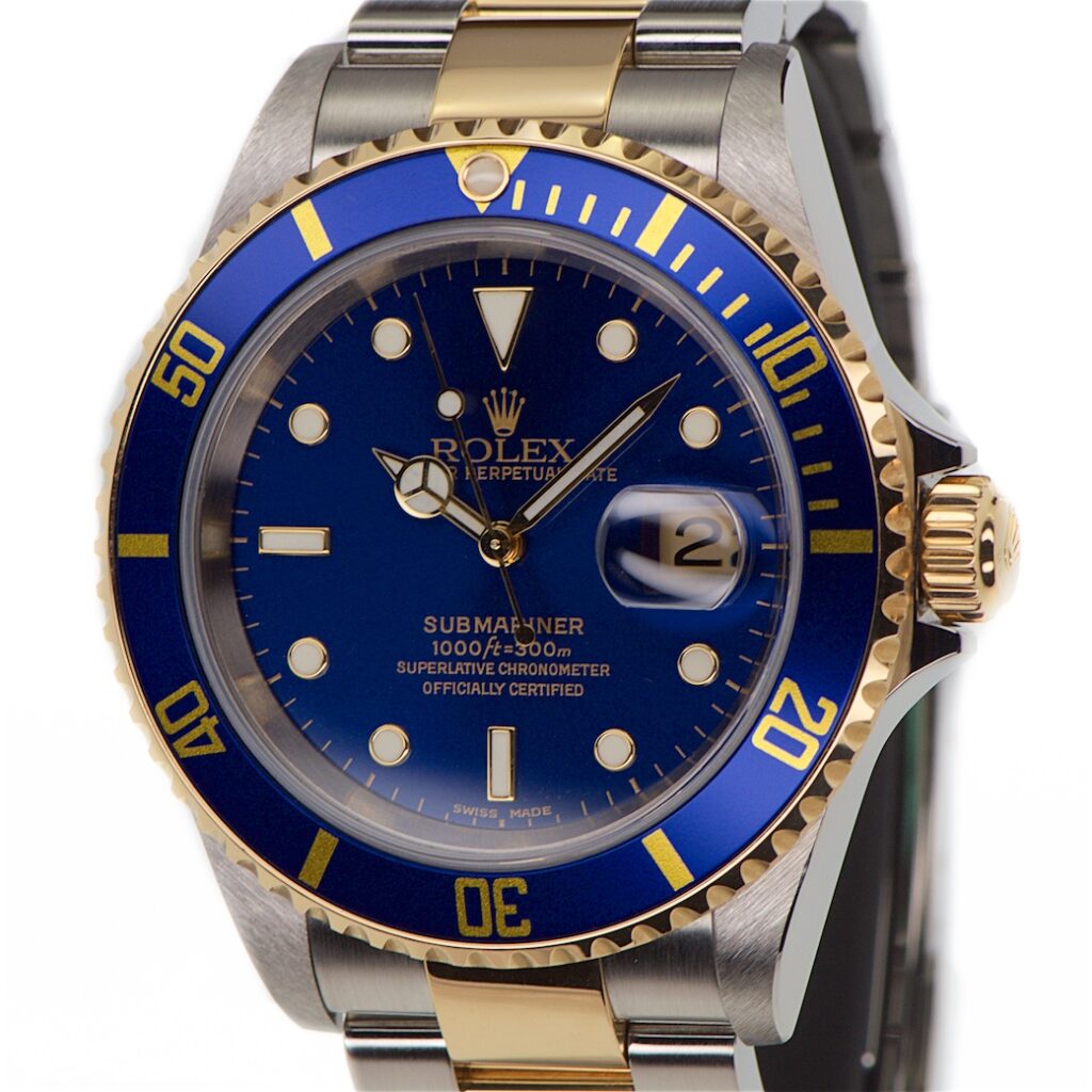 Rolex Submariner Date "Bluesy" 18K Yellow Gold & Stainless Steel 40mm Ref 16613 Y Serial — photo 1