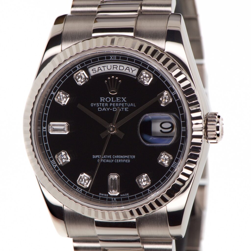 Rolex Day Date 18K White Gold Diamond Dial 36mm Ref 118239 — photo 1