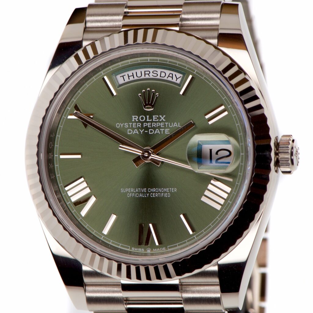 Rolex Day Date 40mm 18k White Gold. Anniversary Dial — photo 1