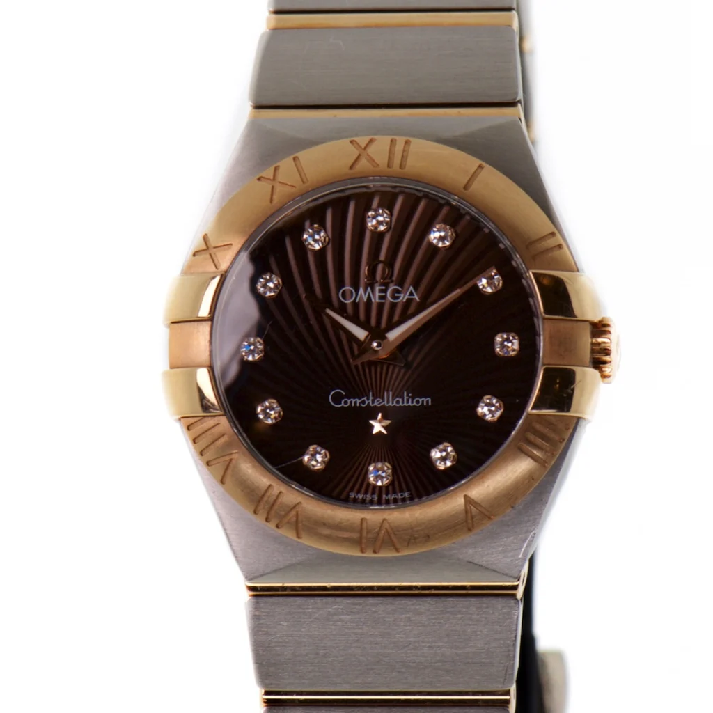 2010 Omega Constellation Chocolate Diamond Dial 27mm Ref 123.20.27.60.63.001 Box & Papers