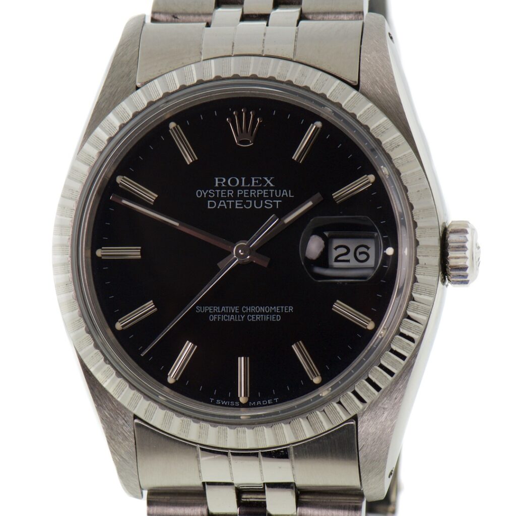 Rolex Date Just 36mm Engine Turned Bezel 36mm 1980's Full Set