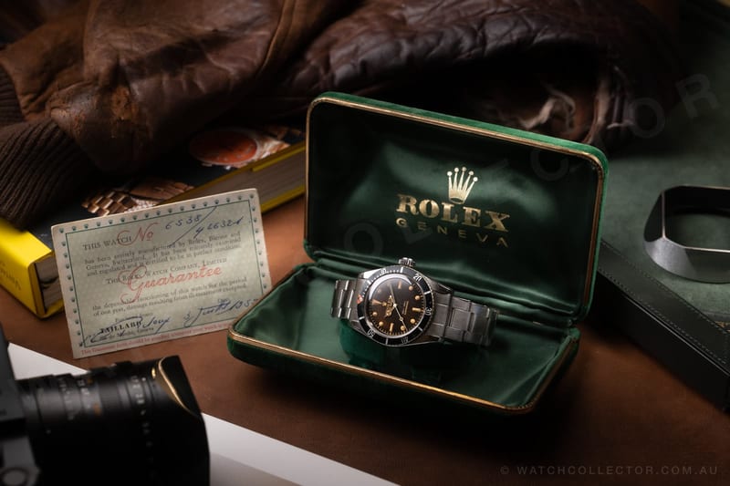Big crown 6538 Submariner with original Rolex box and 1957 guarantee papers