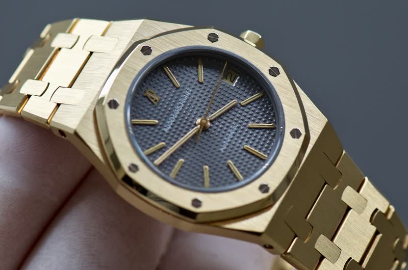Vintage gold Royal Oak after full re-facet, bevels crisp
